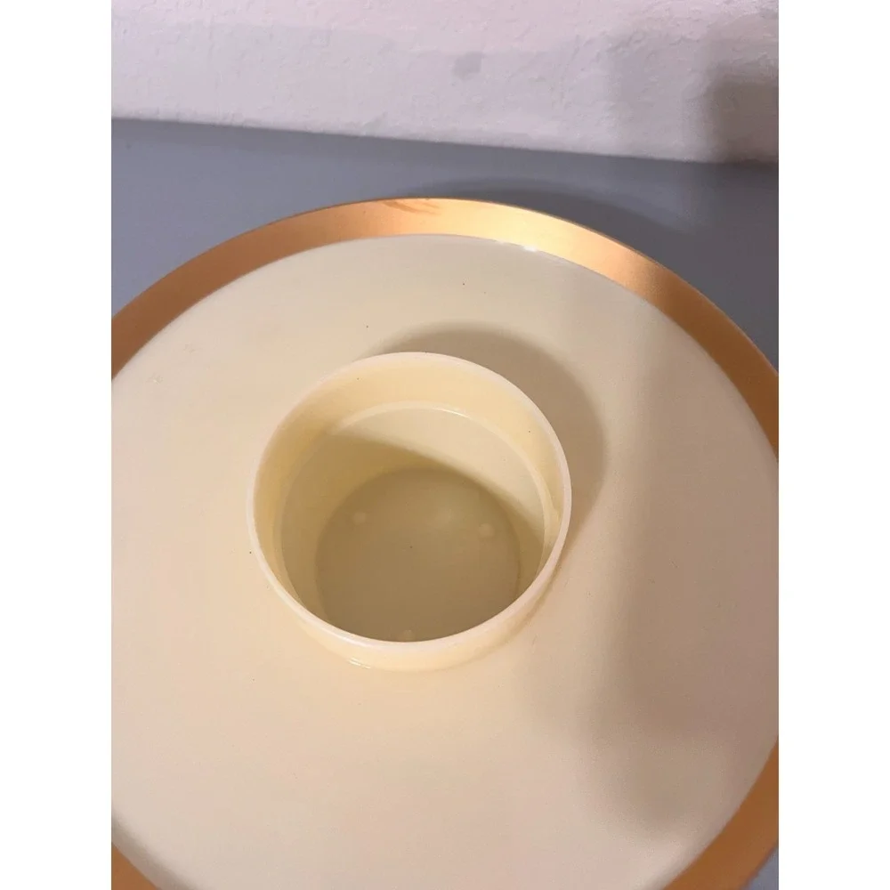 Retro Hi-Snack Party Plates Serv-Rite Set Of‎ 4 Matching Cream Gold Trim Retro